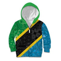 Tanzania 255 Kid Hoodie African Mix Pattern Flag Motif - Wonder Print Shop