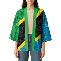 Tanzania 255 Kimono African Mix Pattern Flag Motif - Wonder Print Shop