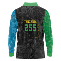 Tanzania 255 Long Sleeve Polo Shirt African Mix Pattern Flag Motif - Wonder Print Shop