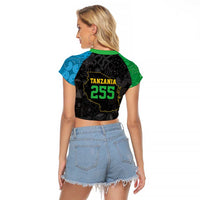 Tanzania 255 Raglan Cropped T Shirt African Mix Pattern Flag Motif - Wonder Print Shop