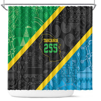 Tanzania 255 Shower Curtain African Mix Pattern Flag Motif - Wonder Print Shop