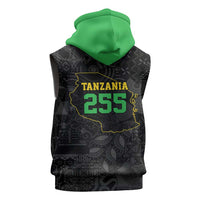 Tanzania 255 Sleeveless Zip Hoodie African Mix Pattern Flag Motif - Wonder Print Shop