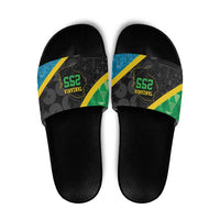 Tanzania 255 Slide Sandals African Mix Pattern Flag Motif - Wonder Print Shop