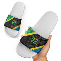 Tanzania 255 Slide Sandals African Mix Pattern Flag Motif - Wonder Print Shop