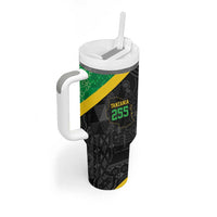 Tanzania 255 Tumbler With Handle African Mix Pattern Flag Motif - Wonder Print Shop