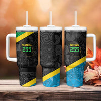 Tanzania 255 Tumbler With Handle African Mix Pattern Flag Motif - Wonder Print Shop