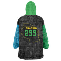 Tanzania 255 Wearable Blanket Hoodie African Mix Pattern Flag Motif - Wonder Print Shop