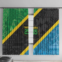 Tanzania 255 Window Curtain African Mix Pattern Flag Motif - Wonder Print Shop