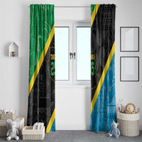 Tanzania 255 Window Curtain African Mix Pattern Flag Motif - Wonder Print Shop