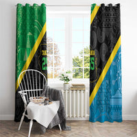 Tanzania 255 Window Curtain African Mix Pattern Flag Motif - Wonder Print Shop