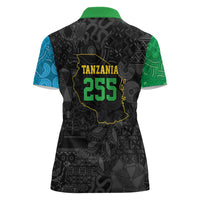 Tanzania 255 Women Polo Shirt African Mix Pattern Flag Motif - Wonder Print Shop