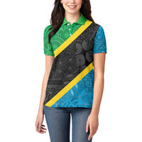 Tanzania 255 Women Polo Shirt African Mix Pattern Flag Motif - Wonder Print Shop