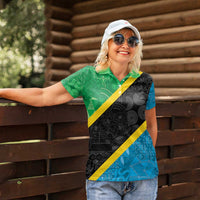 Tanzania 255 Women Polo Shirt African Mix Pattern Flag Motif - Wonder Print Shop