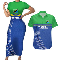 Tanzania Cricket Custom Couples Matching Short Sleeve Bodycon Dress and Hawaiian Shirt The Cows Tanzania Pattern - Wonder Print Shop