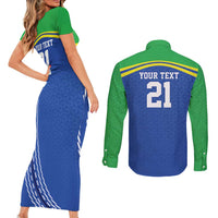 Tanzania Cricket Custom Couples Matching Short Sleeve Bodycon Dress and Long Sleeve Button Shirt The Cows Tanzania Pattern - Wonder Print Shop