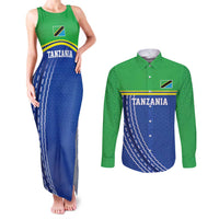 Tanzania Cricket Custom Couples Matching Tank Maxi Dress and Long Sleeve Button Shirt The Cows Tanzania Pattern - Wonder Print Shop