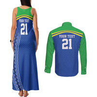 Tanzania Cricket Custom Couples Matching Tank Maxi Dress and Long Sleeve Button Shirt The Cows Tanzania Pattern - Wonder Print Shop