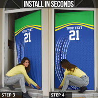 Tanzania Cricket Custom Door Cover The Cows Tanzania Pattern - Wonder Print Shop