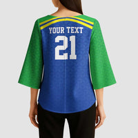 Tanzania Cricket Custom Kimono Sleeve Blouse The Cows Tanzania Pattern - Wonder Print Shop