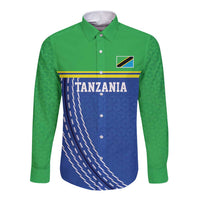 Tanzania Cricket Custom Long Sleeve Button Shirt The Cows Tanzania Pattern - Wonder Print Shop