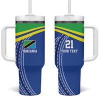 Tanzania Cricket Custom Tumbler With Handle The Cows Tanzania Pattern - Wonder Print Shop