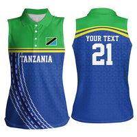 Tanzania Cricket Custom Women Sleeveless Polo Shirt The Cows Tanzania Pattern - Wonder Print Shop