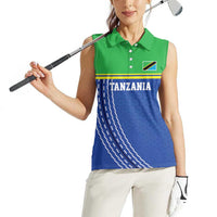 Tanzania Cricket Custom Women Sleeveless Polo Shirt The Cows Tanzania Pattern - Wonder Print Shop