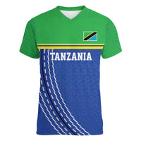 Tanzania Cricket Custom Women V-Neck T-Shirt The Cows Tanzania Pattern - Wonder Print Shop