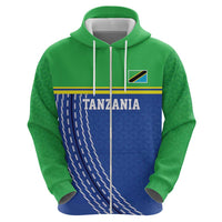 Tanzania Cricket Custom Zip Hoodie The Cows Tanzania Pattern - Wonder Print Shop