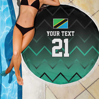 Tanzania Football Custom Beach Blanket Retro 2023-24 Tanzania History - Wonder Print Shop