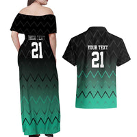 Tanzania Football Custom Couples Matching Off Shoulder Maxi Dress and Hawaiian Shirt Retro 2023-24 Tanzania History - Wonder Print Shop