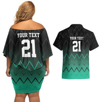 Tanzania Football Custom Couples Matching Off Shoulder Short Dress and Hawaiian Shirt Retro 2023-24 Tanzania History - Wonder Print Shop