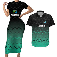Tanzania Football Custom Couples Matching Short Sleeve Bodycon Dress and Hawaiian Shirt Retro 2023-24 Tanzania History - Wonder Print Shop