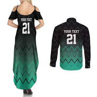 Tanzania Football Custom Couples Matching Summer Maxi Dress and Long Sleeve Button Shirt Retro 2023-24 Tanzania History - Wonder Print Shop