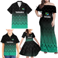 Tanzania Football Custom Family Matching Off Shoulder Maxi Dress and Hawaiian Shirt Retro 2023-24 Tanzania History - Wonder Print Shop
