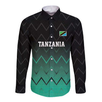 Tanzania Football Custom Long Sleeve Button Shirt Retro 2023-24 Tanzania History - Wonder Print Shop