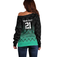 Tanzania Football Custom Off Shoulder Sweater Retro 2023-24 Tanzania History - Wonder Print Shop