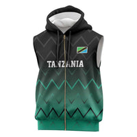 Tanzania Football Custom Sleeveless Zip Hoodie Retro 2023-24 Tanzania History - Wonder Print Shop