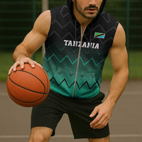 Tanzania Football Custom Sleeveless Zip Hoodie Retro 2023-24 Tanzania History - Wonder Print Shop