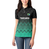 Tanzania Football Custom Women Polo Shirt Retro 2023-24 Tanzania History - Wonder Print Shop