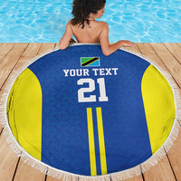 Tanzania Football Custom Beach Blanket Taifa Stars Go Champion - Wonder Print Shop