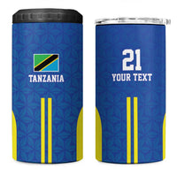 Tanzania Football Custom 4 in 1 Can Cooler Tumbler Taifa Stars Go Champion - Wonder Print Shop