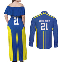 Tanzania Football Custom Couples Matching Off Shoulder Maxi Dress and Long Sleeve Button Shirt Taifa Stars Go Champion - Wonder Print Shop