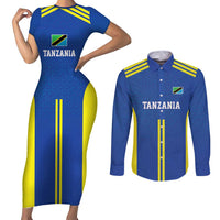 Tanzania Football Custom Couples Matching Short Sleeve Bodycon Dress and Long Sleeve Button Shirt Taifa Stars Go Champion - Wonder Print Shop