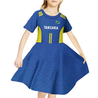 Tanzania Football Custom Kid Short Sleeve Dress Taifa Stars Go Champion - Wonder Print Shop