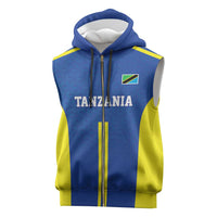 Tanzania Football Custom Sleeveless Zip Hoodie Taifa Stars Go Champion - Wonder Print Shop