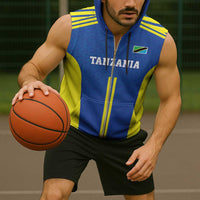 Tanzania Football Custom Sleeveless Zip Hoodie Taifa Stars Go Champion - Wonder Print Shop