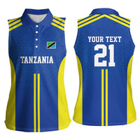 Tanzania Football Custom Women Sleeveless Polo Shirt Taifa Stars Go Champion - Wonder Print Shop