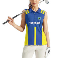 Tanzania Football Custom Women Sleeveless Polo Shirt Taifa Stars Go Champion - Wonder Print Shop