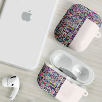 African Ndebele Art Patterns AirPods Case Beige Half Style